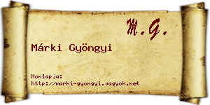 Márki Gyöngyi névjegykártya